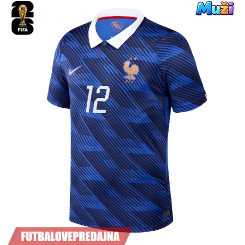 Lacne Muži Futbalové dres Francúzsko Bradley Barcola #12 MS 2026 Krátky Rukáv - Domáci
